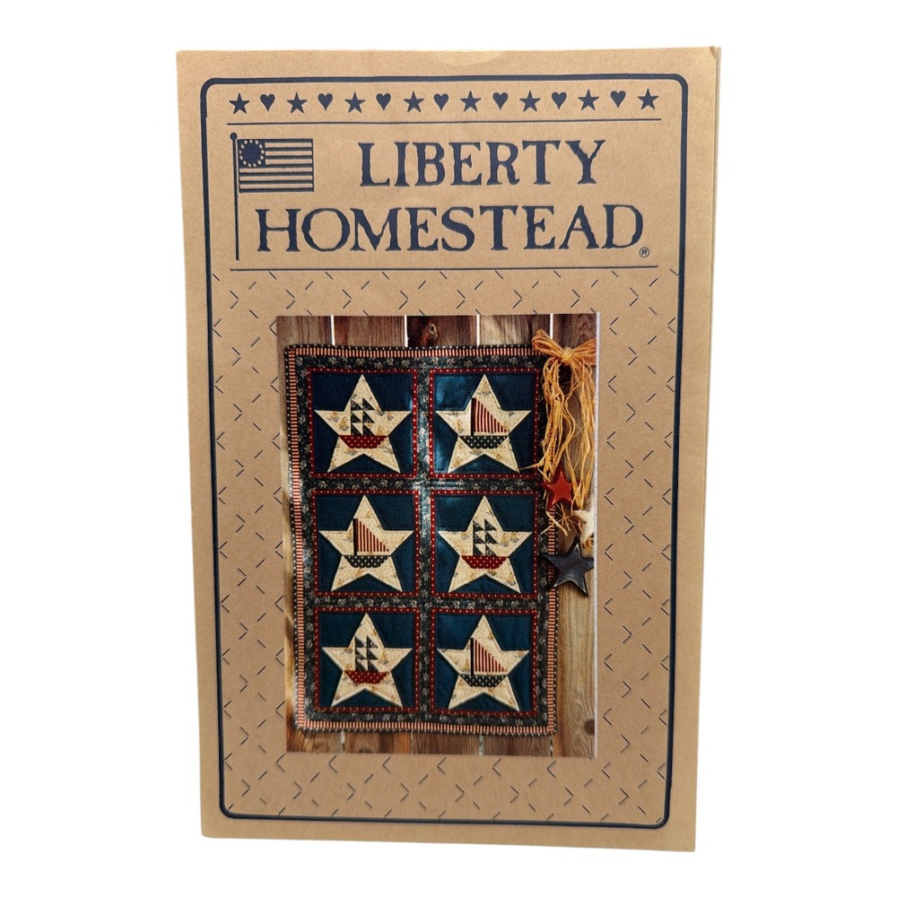 Blue Whale Designs Liberty Homestead Star Ships Quilt Pattern Wall Hanging NEW